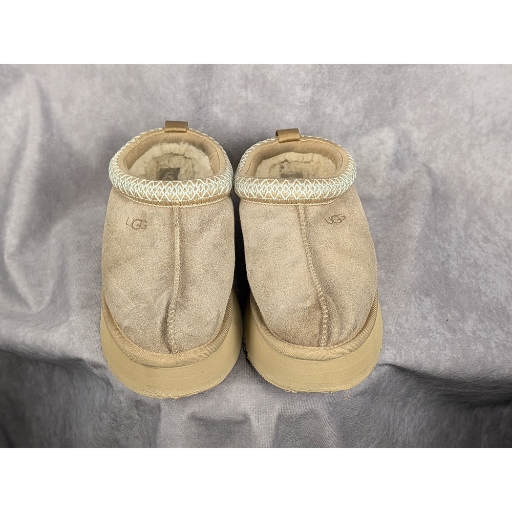 UGG Tazz Platform Suede Slippers Mustard Seed 1174471 Womens 7 Tan Slip On Shoes - Picture 2 of 6